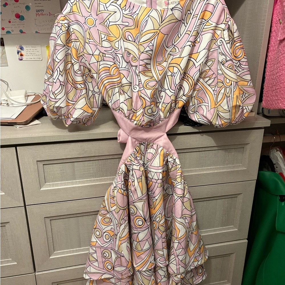 L'ATISTE Pastel Geometric Dress